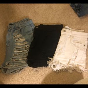 DONATING 8/30 Bundle of 3 denim shorts high waist